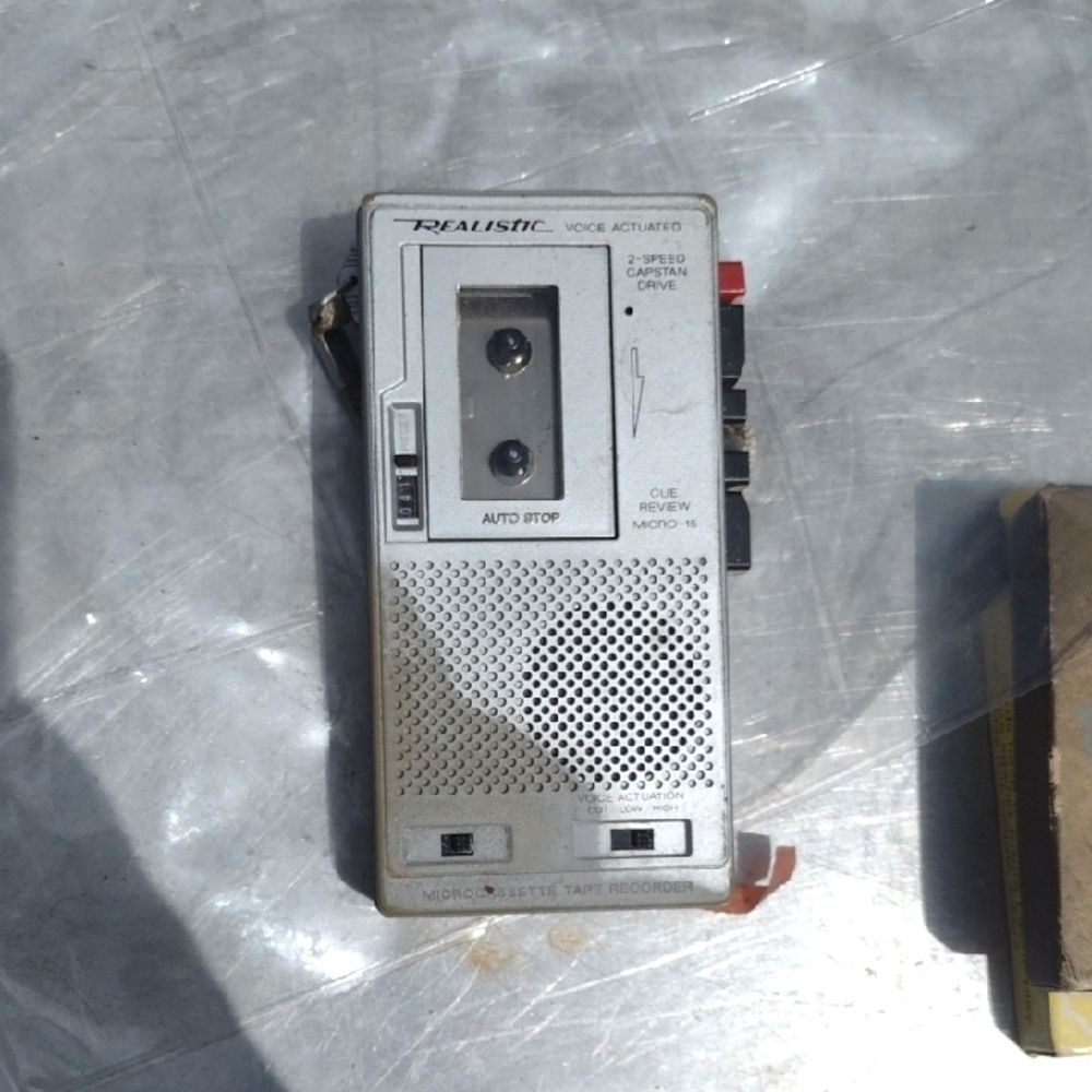 Silver Portable Cassette Recorder